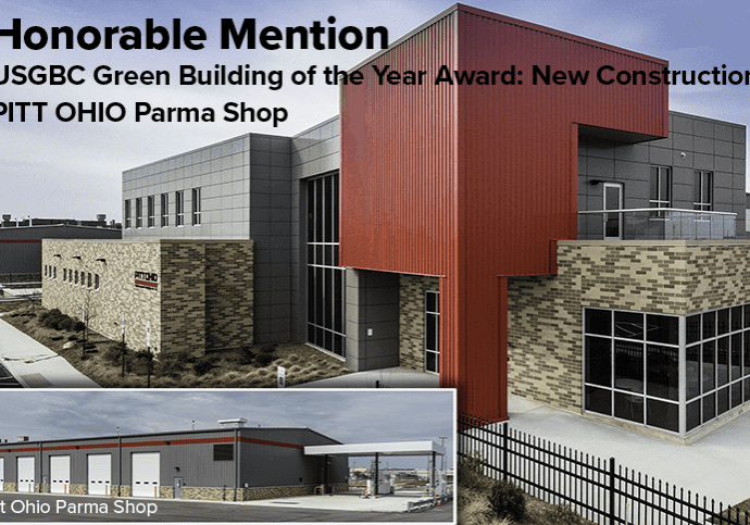 MSP Wins USGBC Leadership Award for the PITT OHIO Parma Shop. The honorable mention was announced at the 2021 USGBC Ohio Leadership Awards.